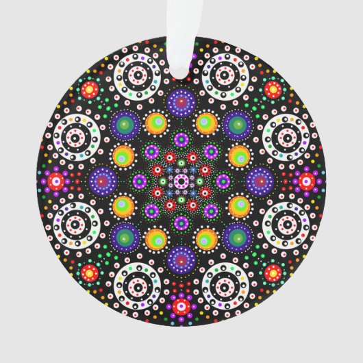Personalisiert Psychedelic Dot Mandala Weihnachten Ornament (Vorderseite)
