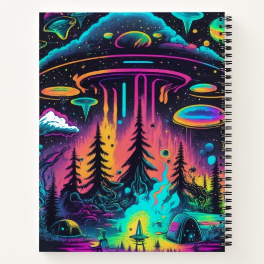 Personalisiert Psychedelic UFO Fantasy Art Notizblock (Rückseite)