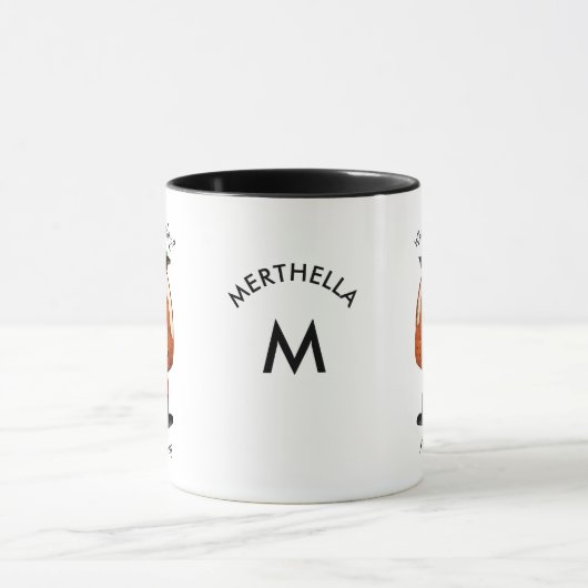 Personalisiert Pudding Frohe Weihnachtsmonogramm Tasse (Zentrum)