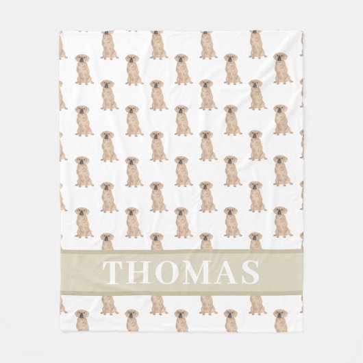 Personalisiert Puggle Fleecedecke (Vorderseite)