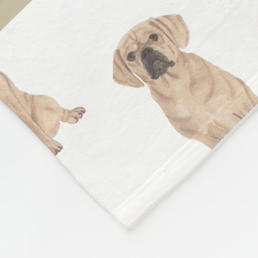 Personalisiert Puggle Fleecedecke (Ecke)