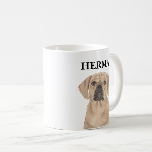 Personalisiert Puggle Kaffeetasse (VorderseiteRechts)