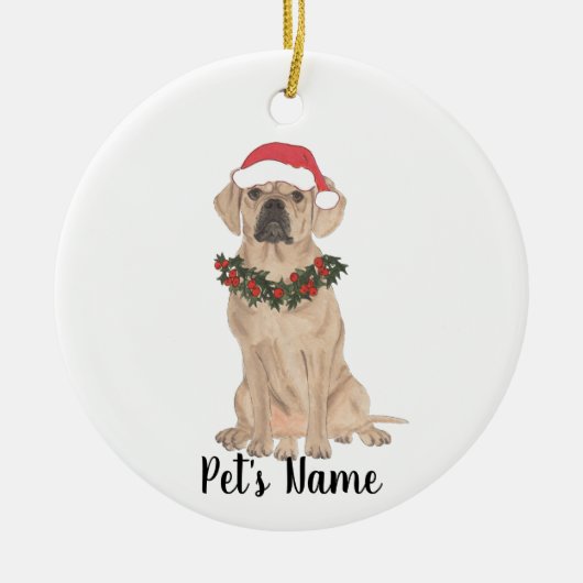 Personalisiert Puggle Keramik Ornament (Vorne)