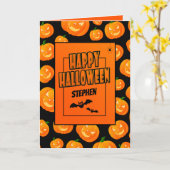 Personalisiert | Pumpkin Happy Halloween Greetings Karte (Gelbe Blume)