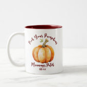 Personalisiert Pumpkin Zweifarbige Tasse (Links)