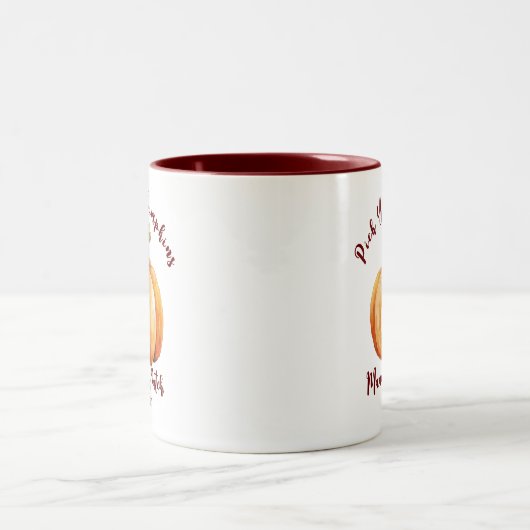 Personalisiert Pumpkin Zweifarbige Tasse (Mittel)