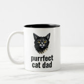 Personalisiert Purfect Cat Vater Zweifarbige Tasse (Links)