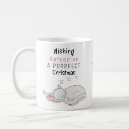Personalisiert Purfect Weihnachts-Cat-Tasse Kaffeetasse