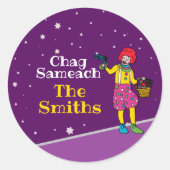 Personalisiert Purim - Klassischer Rundaufkleber Runder Aufkleber (Vorderseite)