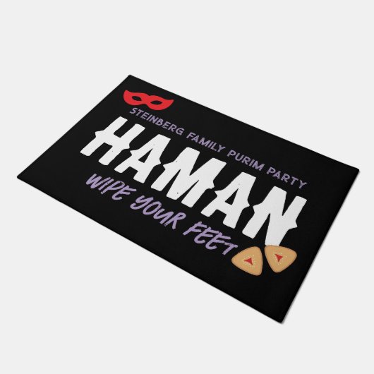 Personalisiert Purim Shtick Funny Haman Wipe Feet Fußmatte (Schrägansicht)