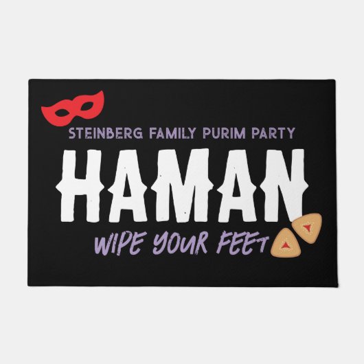 Personalisiert Purim Shtick Funny Haman Wipe Feet Fußmatte (Vorderseite)