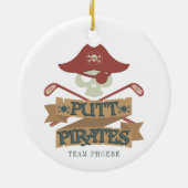 Personalisiert Putt Pirates Golfing Hobby Keramik Ornament (Hinten)