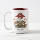 Personalisiert Putt Pirates Golfing Hobby Zweifarbige Tasse (Links)