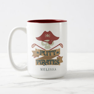 Personalisiert Putt Pirates Golfing Hobby Zweifarbige Tasse