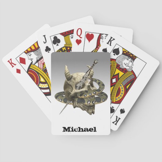 Personalisiert Python Snake Demon Skull Spielkarten (Rückseite)