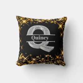 Personalisiert Q Erste Silver Monogramm Ihr Name Kissen