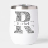 Personalisiert R Initial Silver Monogram Ihr Name (Vorderseite)