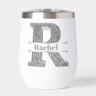 Personalisiert R Initial Silver Monogram Ihr Name