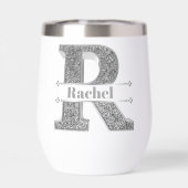 Personalisiert R Initial Silver Monogram Ihr Name (Rückseite)