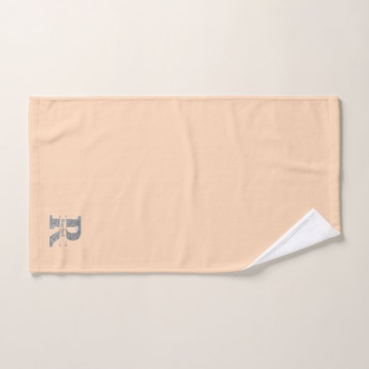 Personalisiert R Initial Silver Monogram Ihr Name Badhandtuch Set (Handtuch)