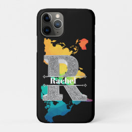 Personalisiert R Initial Silver Monogram Ihr Name Case-Mate iPhone Hülle