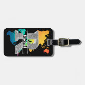 Personalisiert R Initial Silver Monogram Ihr Name Gepäckanhänger (Vorderseite horizontal)