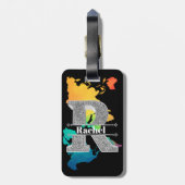 Personalisiert R Initial Silver Monogram Ihr Name Gepäckanhänger (Rückseite vertikal)