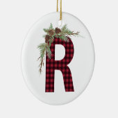 Personalisiert R Monogramm Keramik Ornament (Rechts)