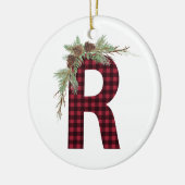 Personalisiert R Monogramm Keramik Ornament (Links)
