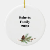 Personalisiert R Monogramm Keramik Ornament (Hinten)