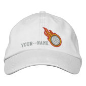 Personalisiert Racing Flames Volleyball Bullet Abz Bestickte Baseballkappe (Vorderseite)