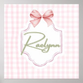 Personalisiert Raelynn Baby Girl Kinderzimmer Bow& Poster (Vorne)