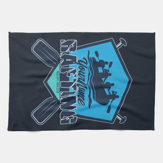 Personalisiert Rafting Whitewater River Adventure Geschirrtuch (Horizontal)