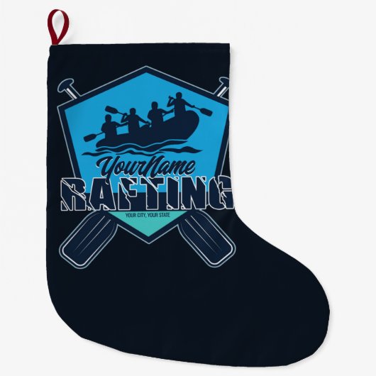 Personalisiert Rafting Whitewater River Adventure Großer Weihnachtsstrumpf (Vorderseite)