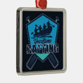 Personalisiert Rafting Whitewater River Adventure Ornament Aus Metall (Rechts)