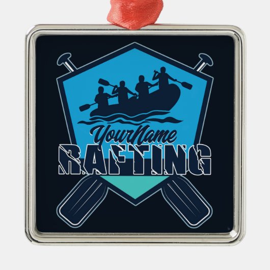 Personalisiert Rafting Whitewater River Adventure Ornament Aus Metall (Vorne)