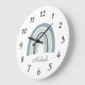 Personalisiert Rainbow Baby Name Kinderzimmer Larg Große Wanduhr (Winkel)