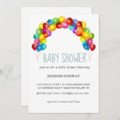 Personalisiert Rainbow Balloons Babydusche Einladung (Vorne/Hinten)