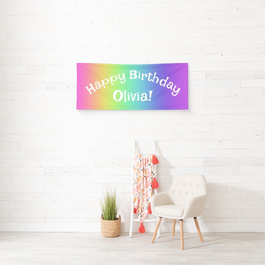 Personalisiert Rainbow Birthday Banner (Insitu)