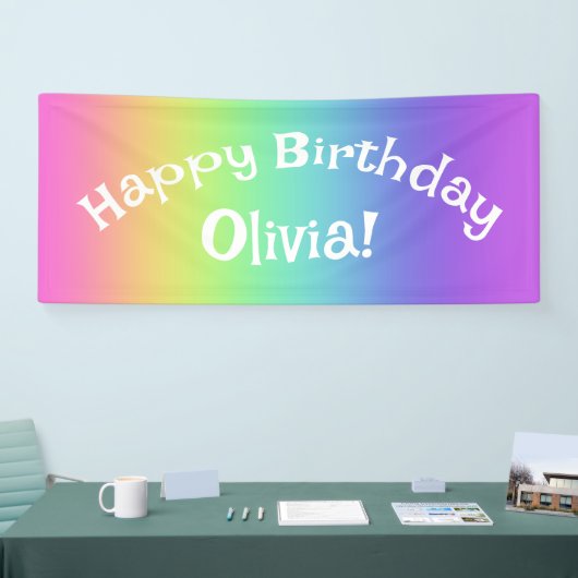 Personalisiert Rainbow Birthday Banner (Messe)