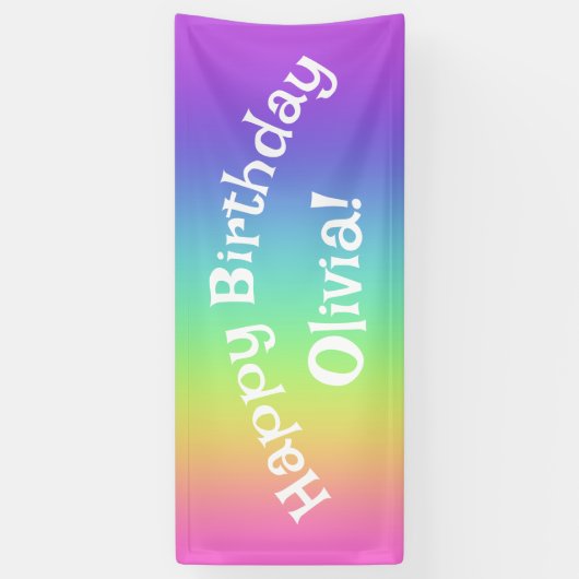 Personalisiert Rainbow Birthday Banner (Vertikal)