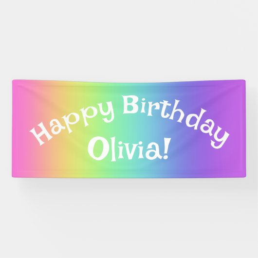 Personalisiert Rainbow Birthday Banner (Horizontal)