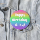 Personalisiert Rainbow Birthday Button (Beispiel)