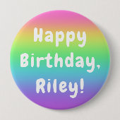 Personalisiert Rainbow Birthday Button (Vorderseite)