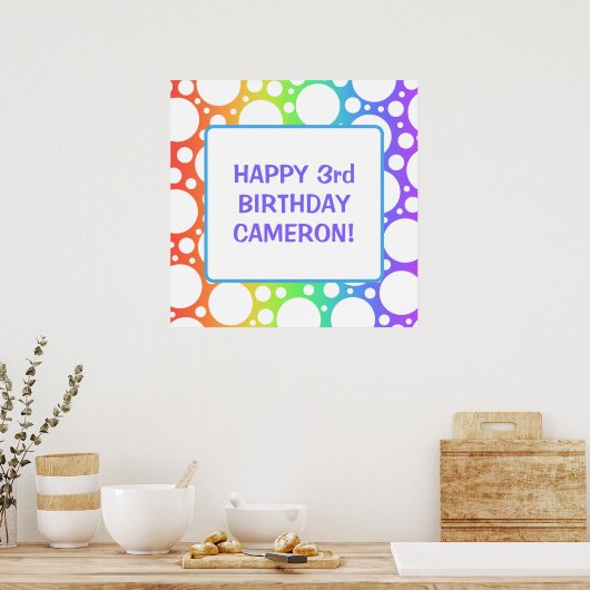 Personalisiert Rainbow Birthday Poster (Küche)