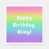 Personalisiert Rainbow Birthday Serviette (Vorderseite)