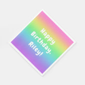 Personalisiert Rainbow Birthday Serviette (Ecke)