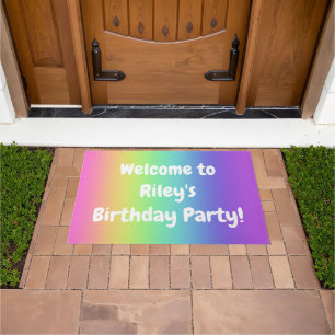 Personalisiert Rainbow Birthday Welcome Doormat Fußmatte