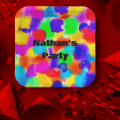 Personalisiert Rainbow-Farbspritze Pappteller