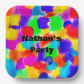 Personalisiert Rainbow-Farbspritze Pappteller (Vorderseite)